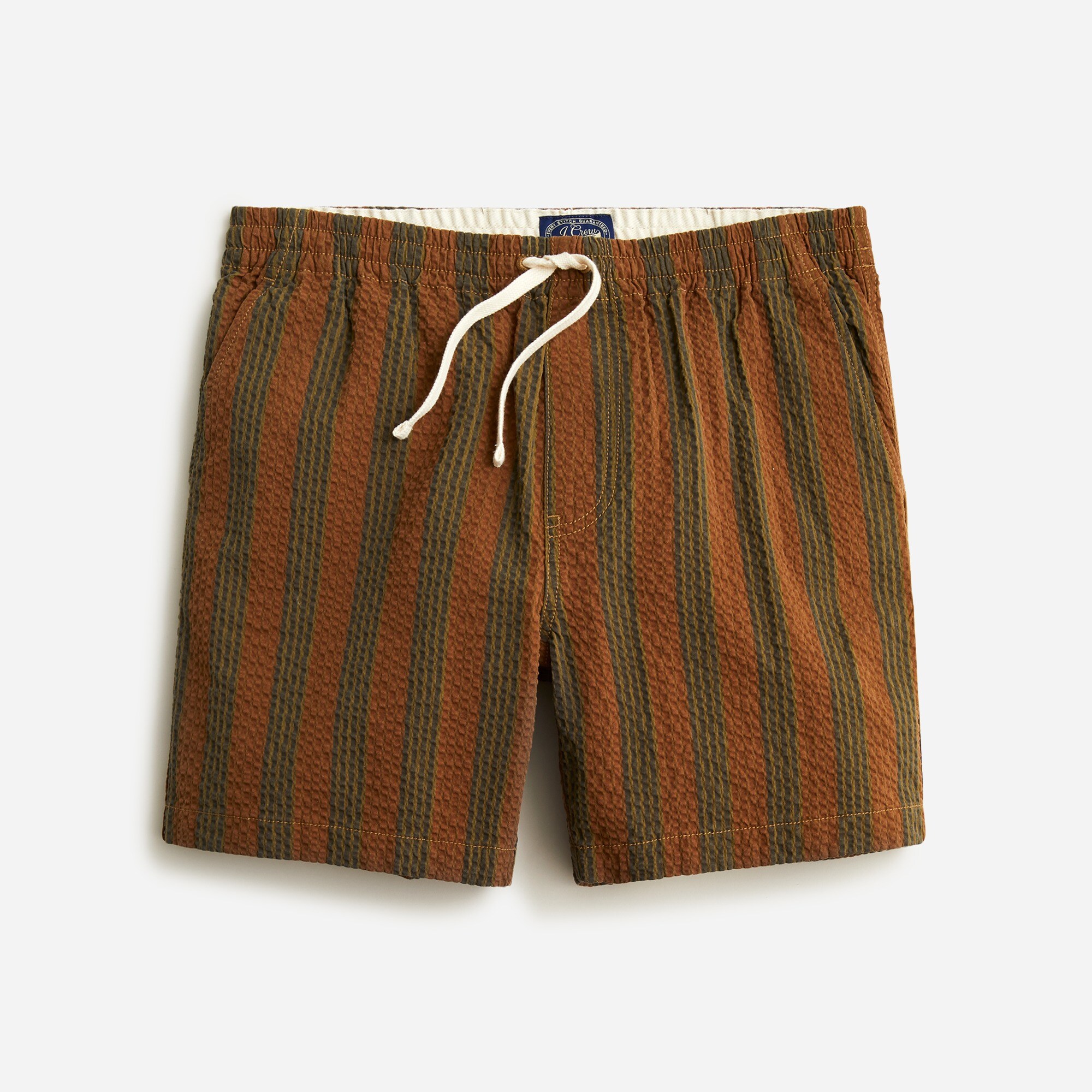 6" dock short in stretch seersucker