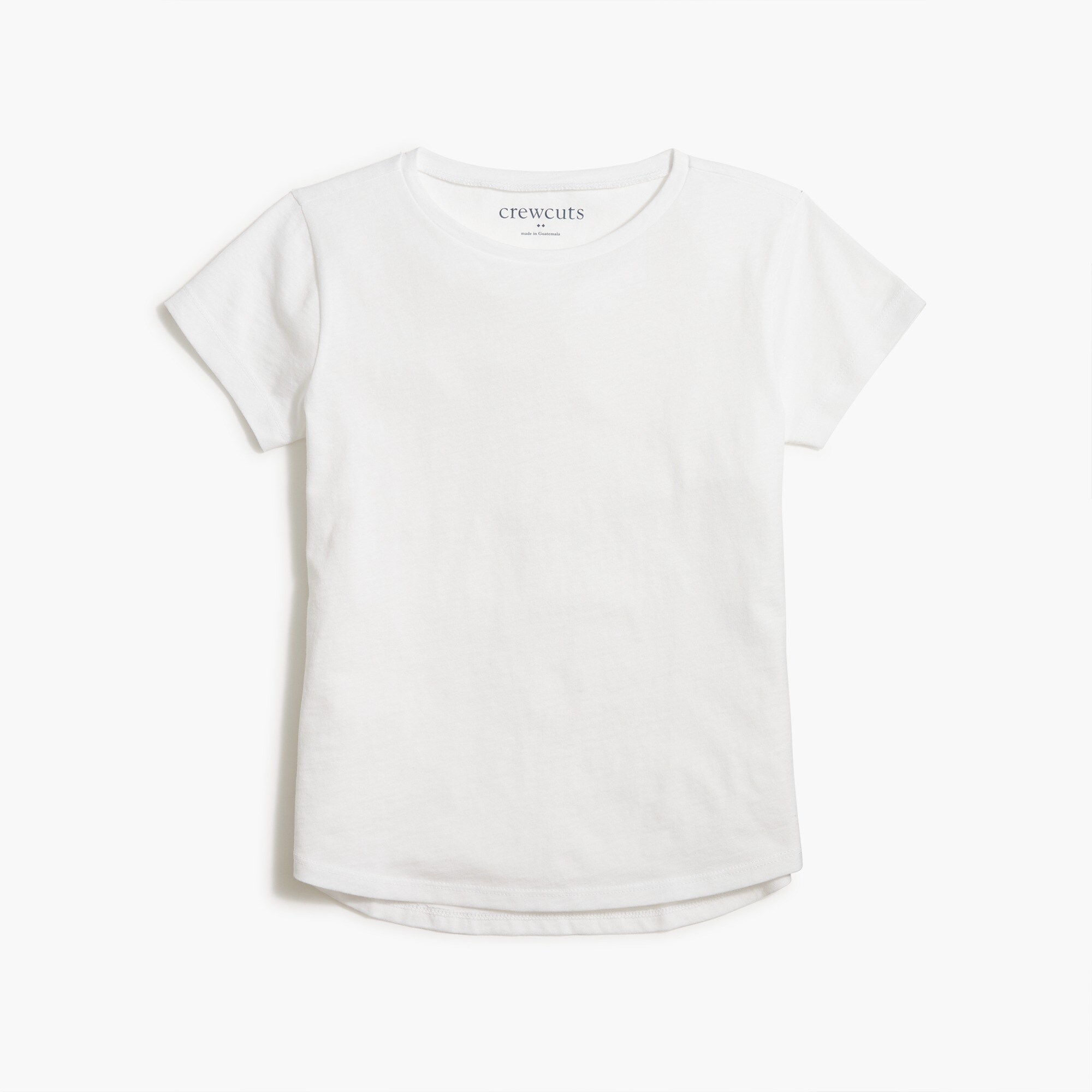 girls' tee with shirttail hem for girls