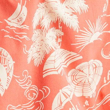 6" stretch swim trunk in print GOLDFISH BLUE YELLOW 