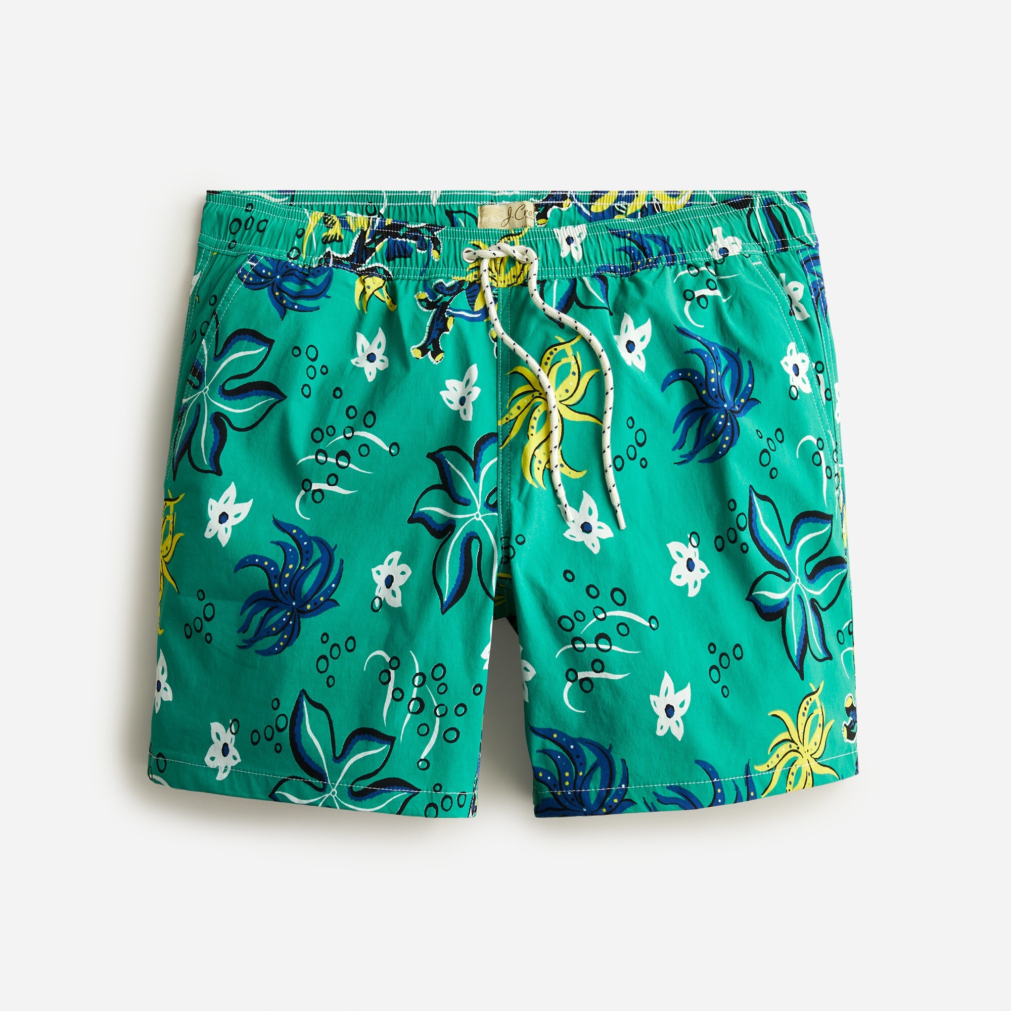 6" stretch swim trunk in print
