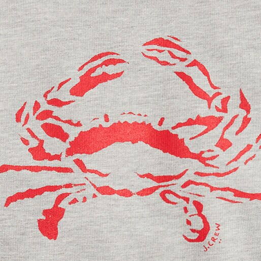 Kids' long-sleeve crab hoodie HTHR GREY factory: kids' long-sleeve crab hoodie for boys