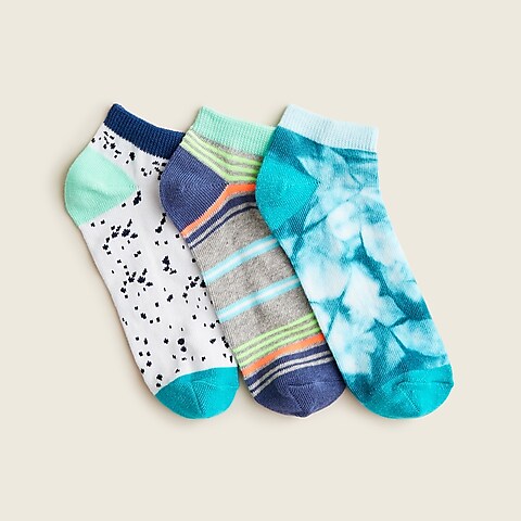  Boys' three-pack of ankle socks in spring prints