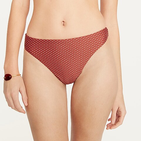  High-rise cheeky bikini bottom in polka dot