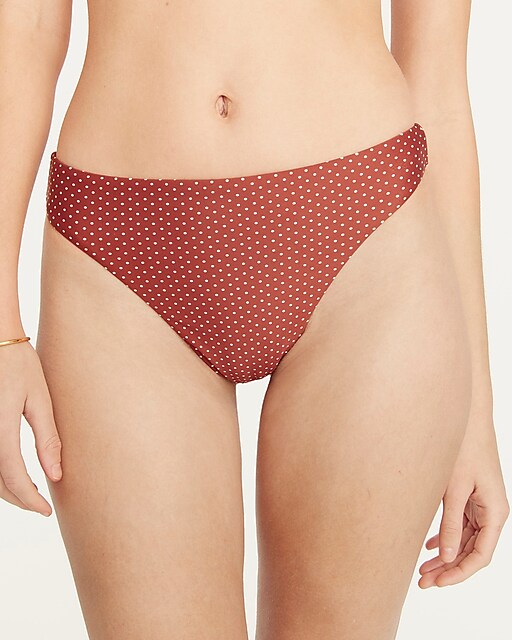  High-rise cheeky bikini bottom in polka dot