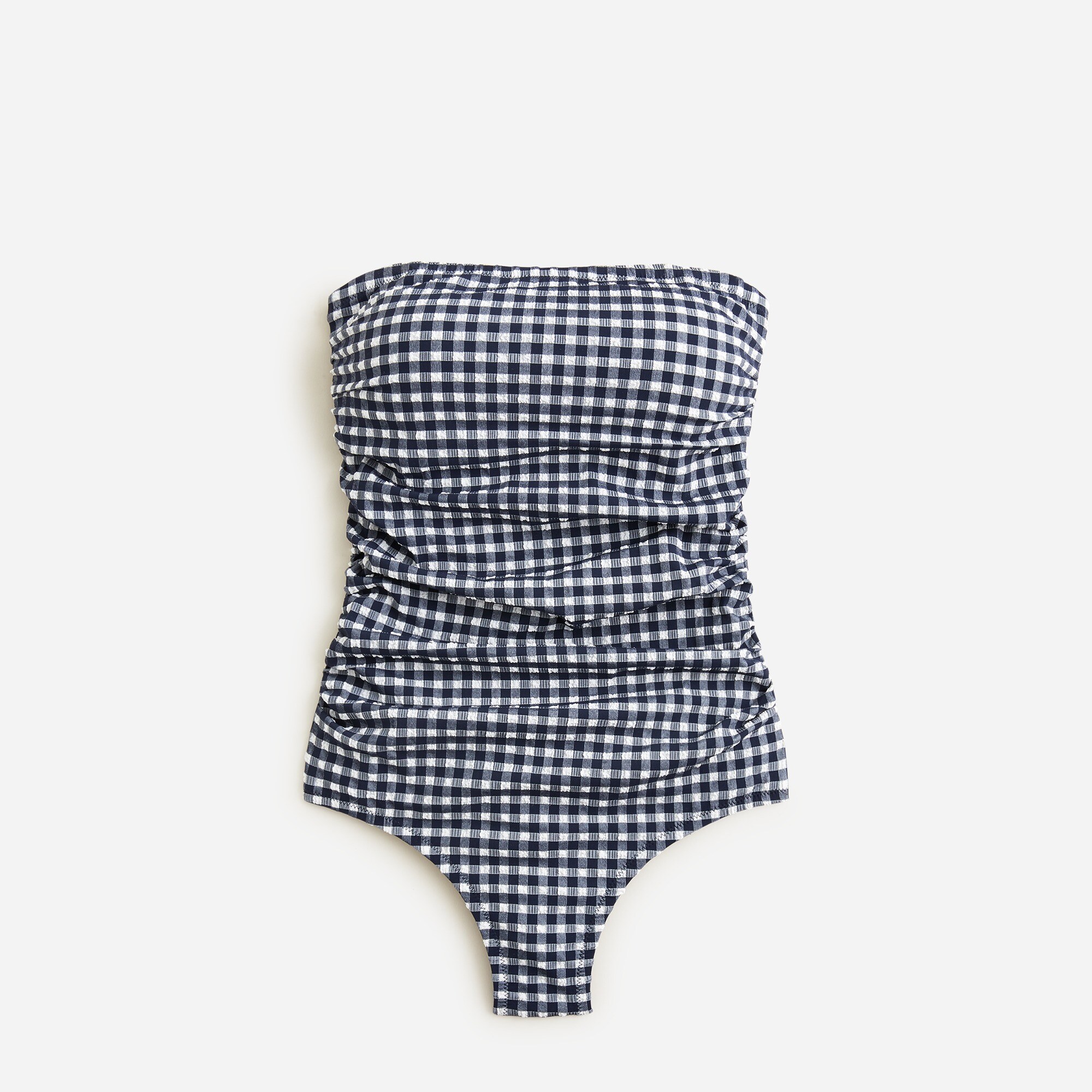  Ruched bandeau one-piece in gingham