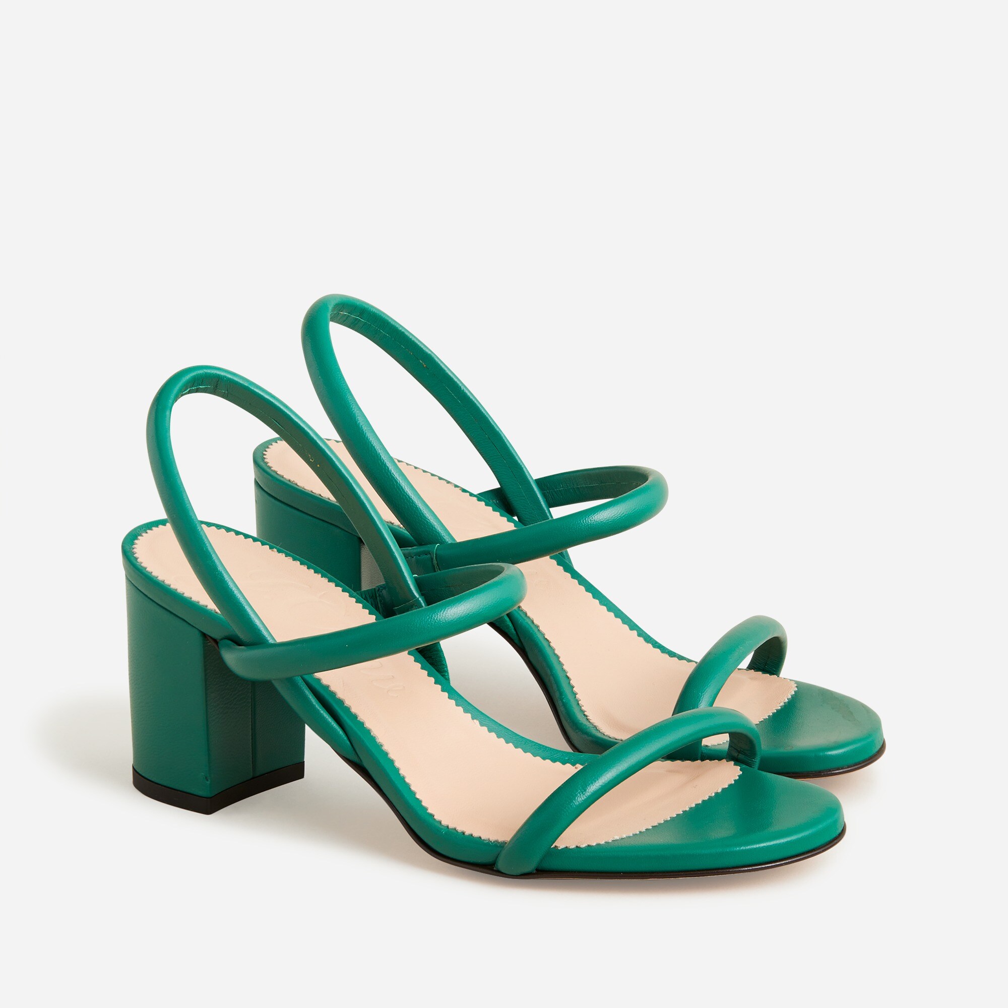 Lucie slingback block-heel sandals in leather