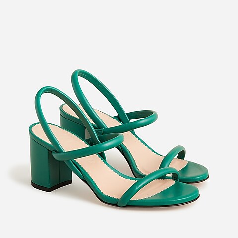 womens Lucie slingback block-heel sandals in leather