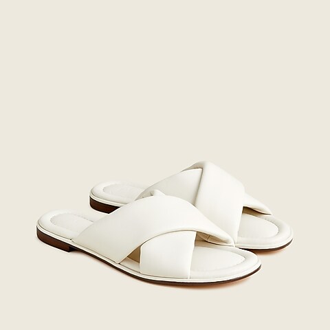 Menorca padded cross-strap sandals in leather