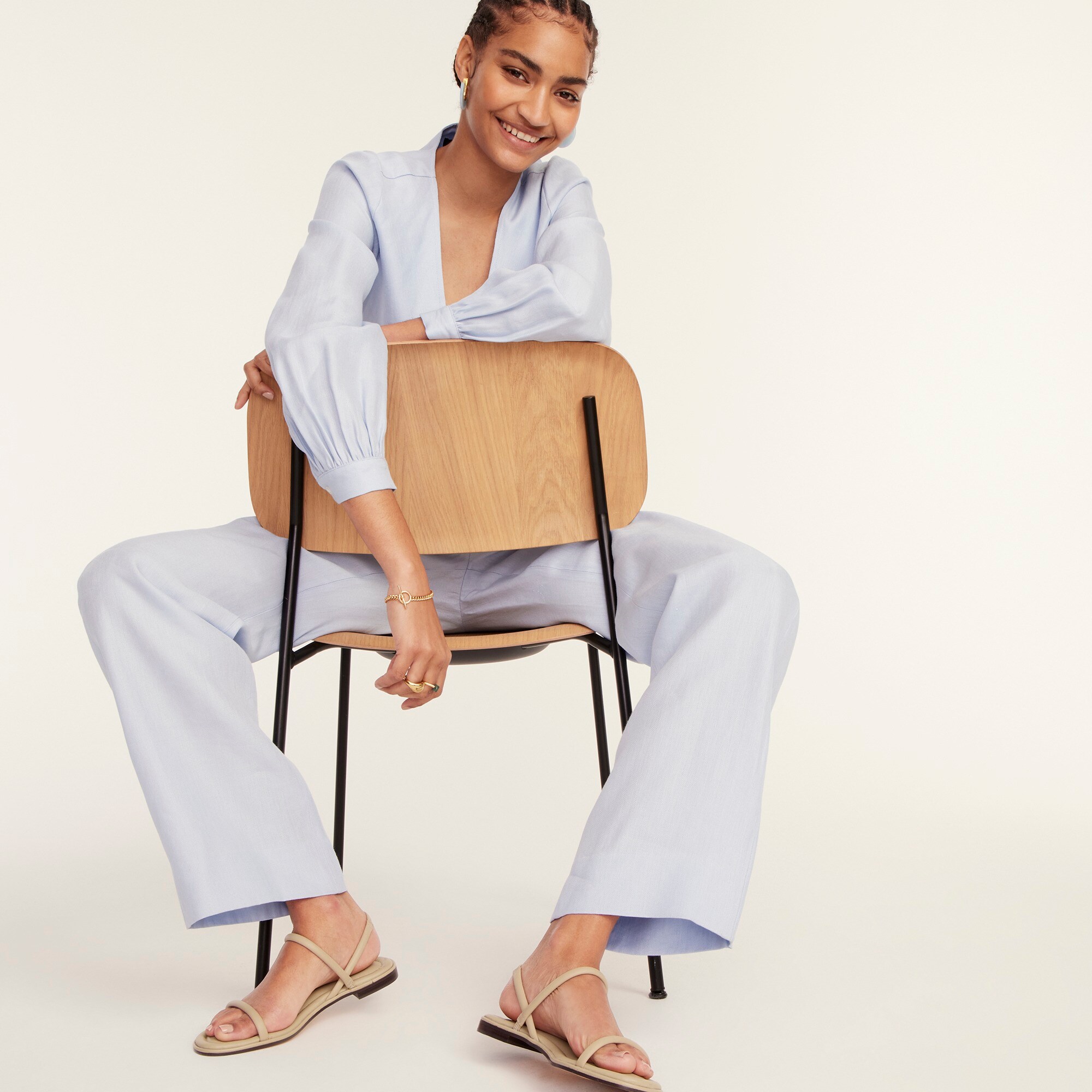 Menorca padded slingback sandals in leather