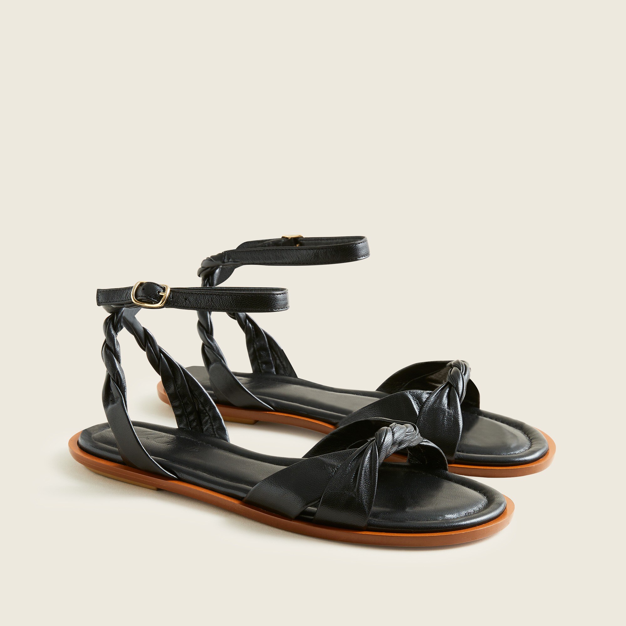 Sorrento twisted-strap sandals in leather