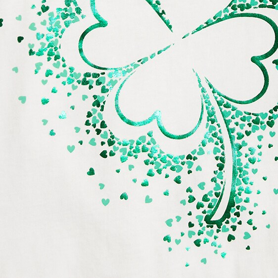 Girls' four leaf clover graphic tee LUCKY CLOVER factory: girls' four leaf clover graphic tee for girls