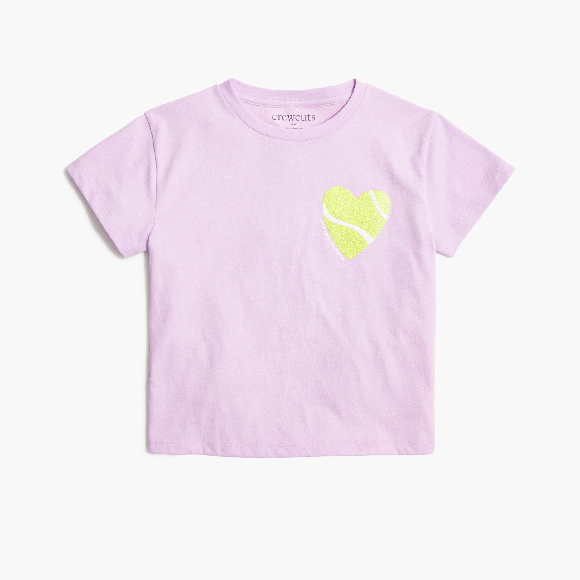 Girls' tennis heart boxy-fit graphic tee