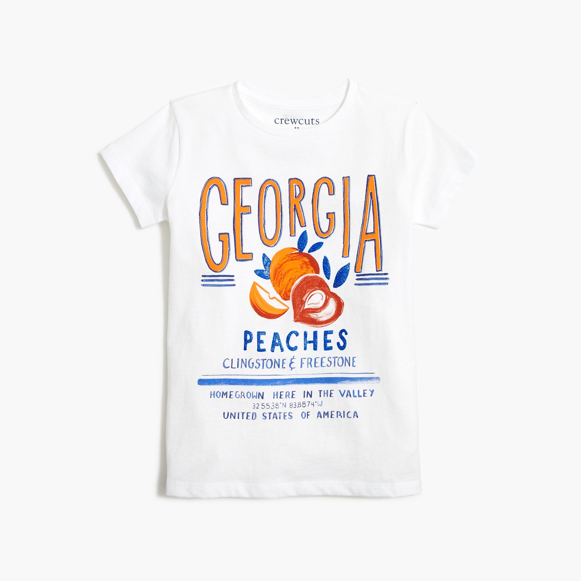 girls' peach graphic tee for girls