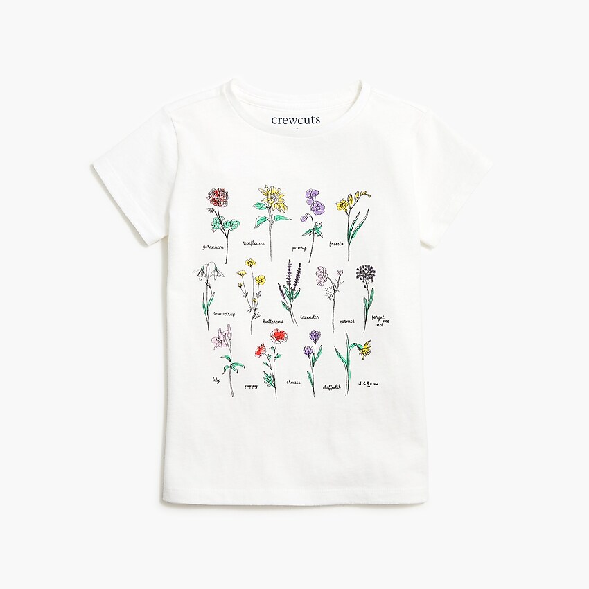 factory: girls' wildflowers graphic tee for girls, right side, view zoomed
