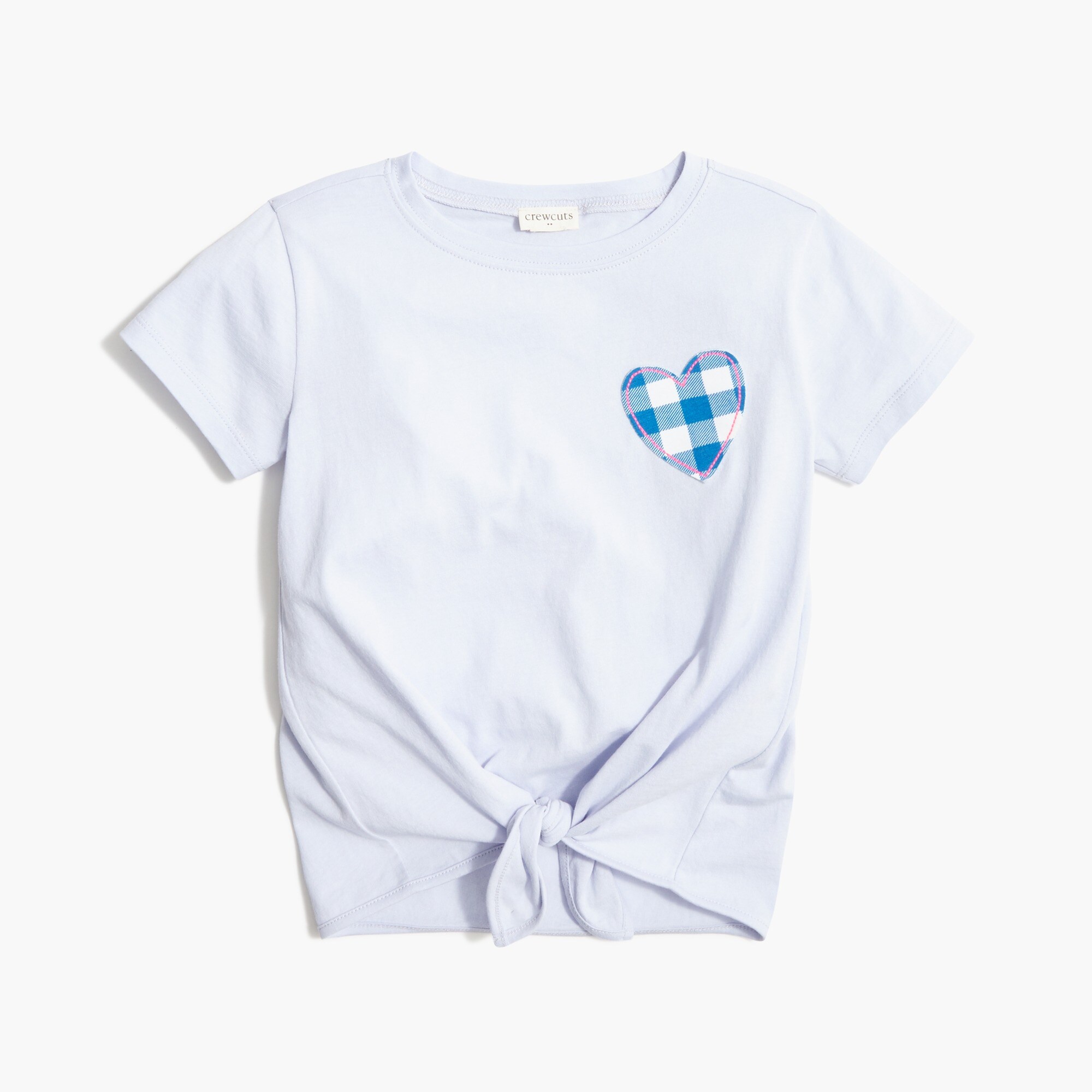 Girls' gingham tie-front tee