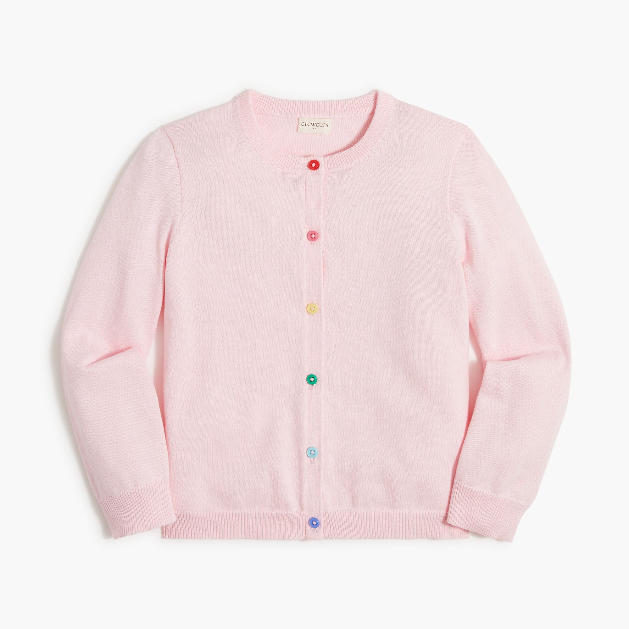 girls' casey cardigan sweater with rainbow buttons for girls
