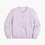 Girls' Casey cardigan sweater with rainbow buttons