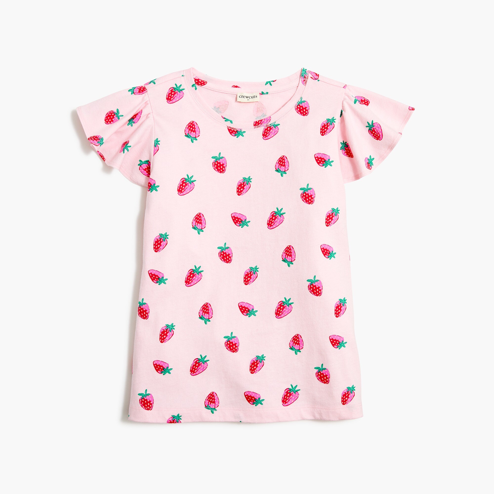 Girls' strawberry flutter tee