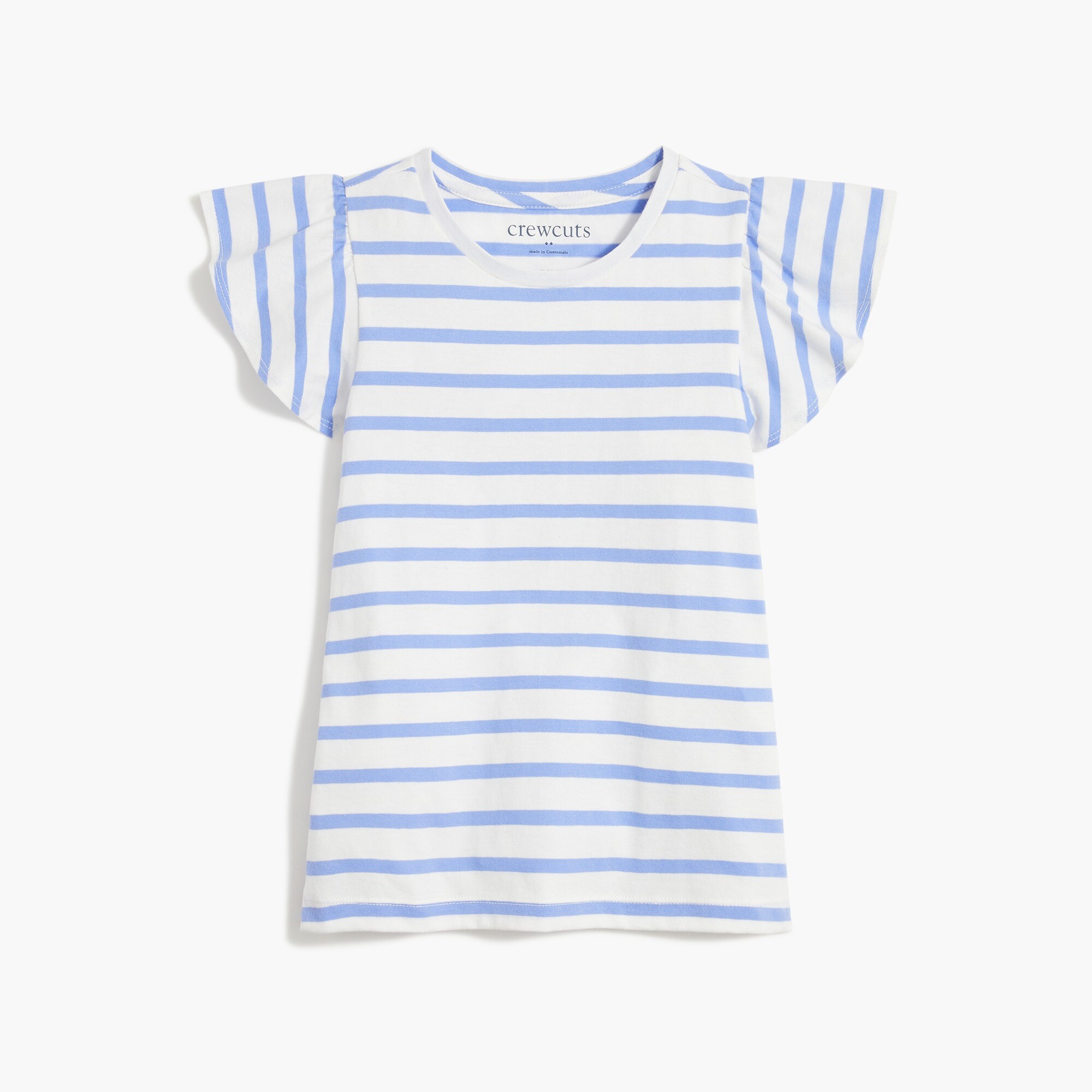 girls' striped flutter-sleeve tee for girls