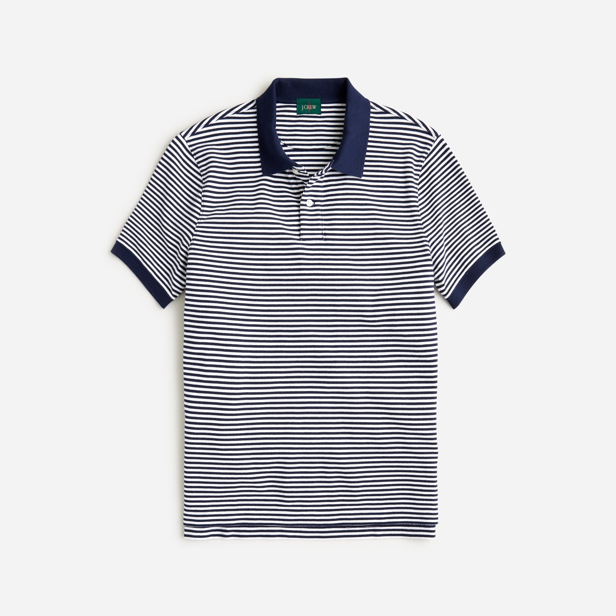 J.Crew: Piqué Polo Shirt In Stripe For Men