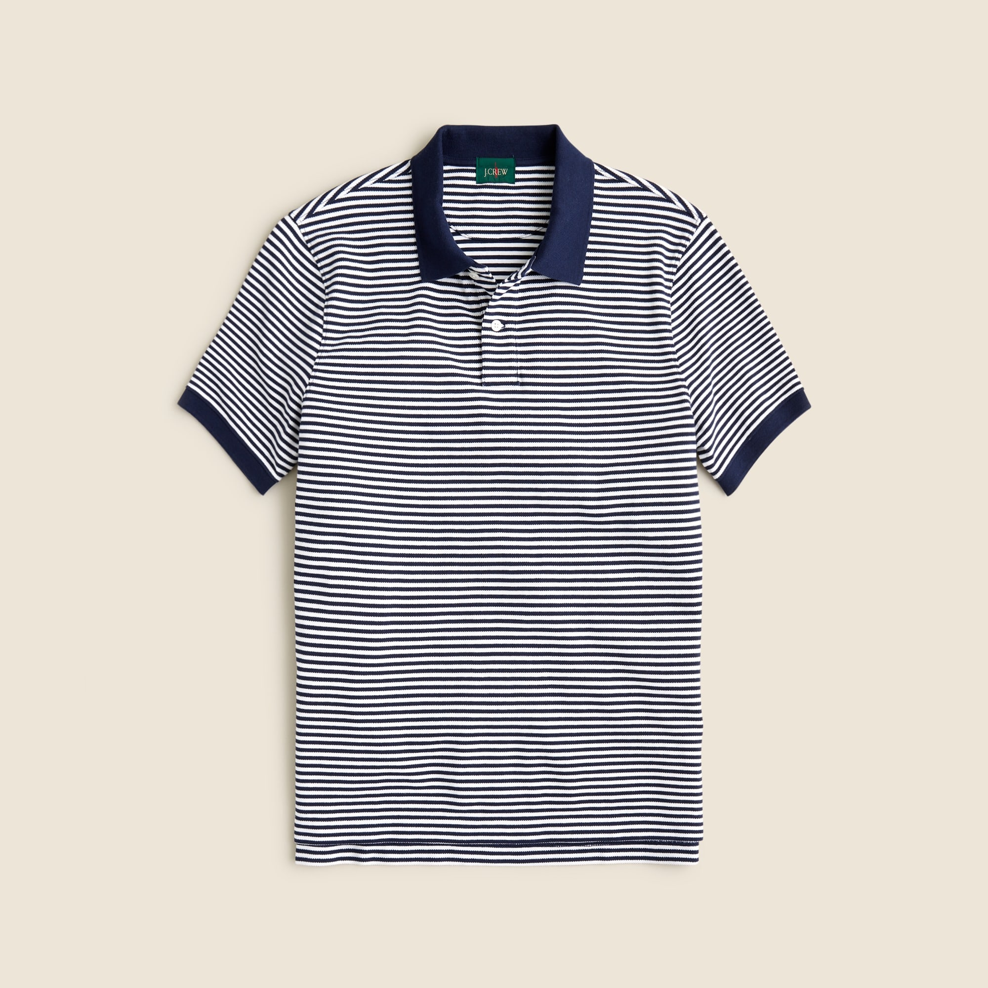 J.Crew: Piqué Polo Shirt In Stripe For Men