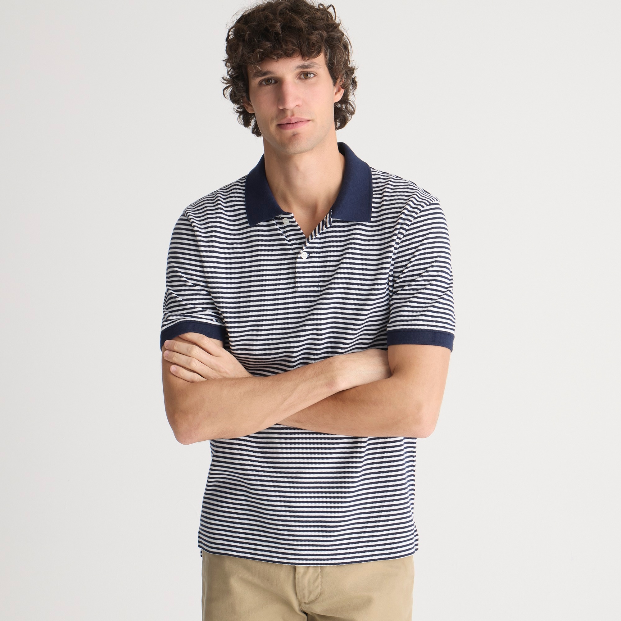 mens Piqu&eacute; polo shirt in stripe