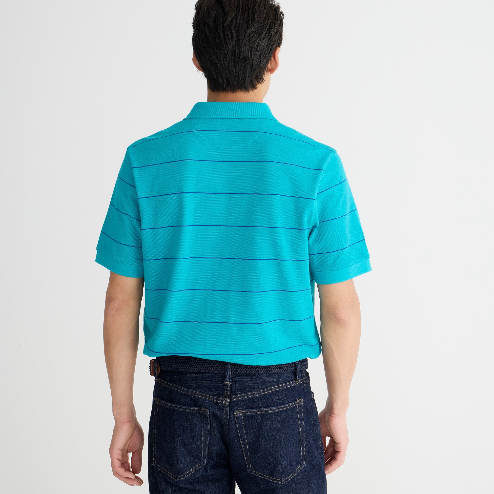Piqué polo shirt in stripe