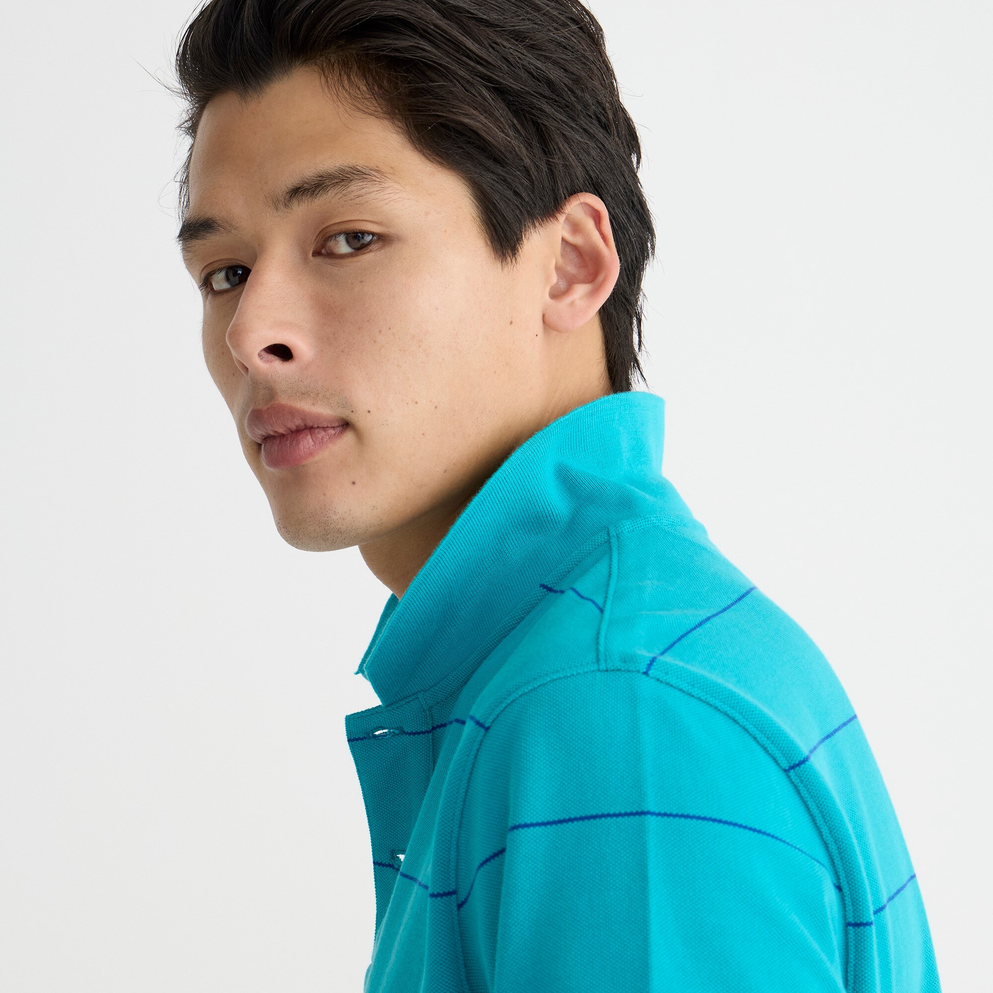 Piqué polo shirt in stripe