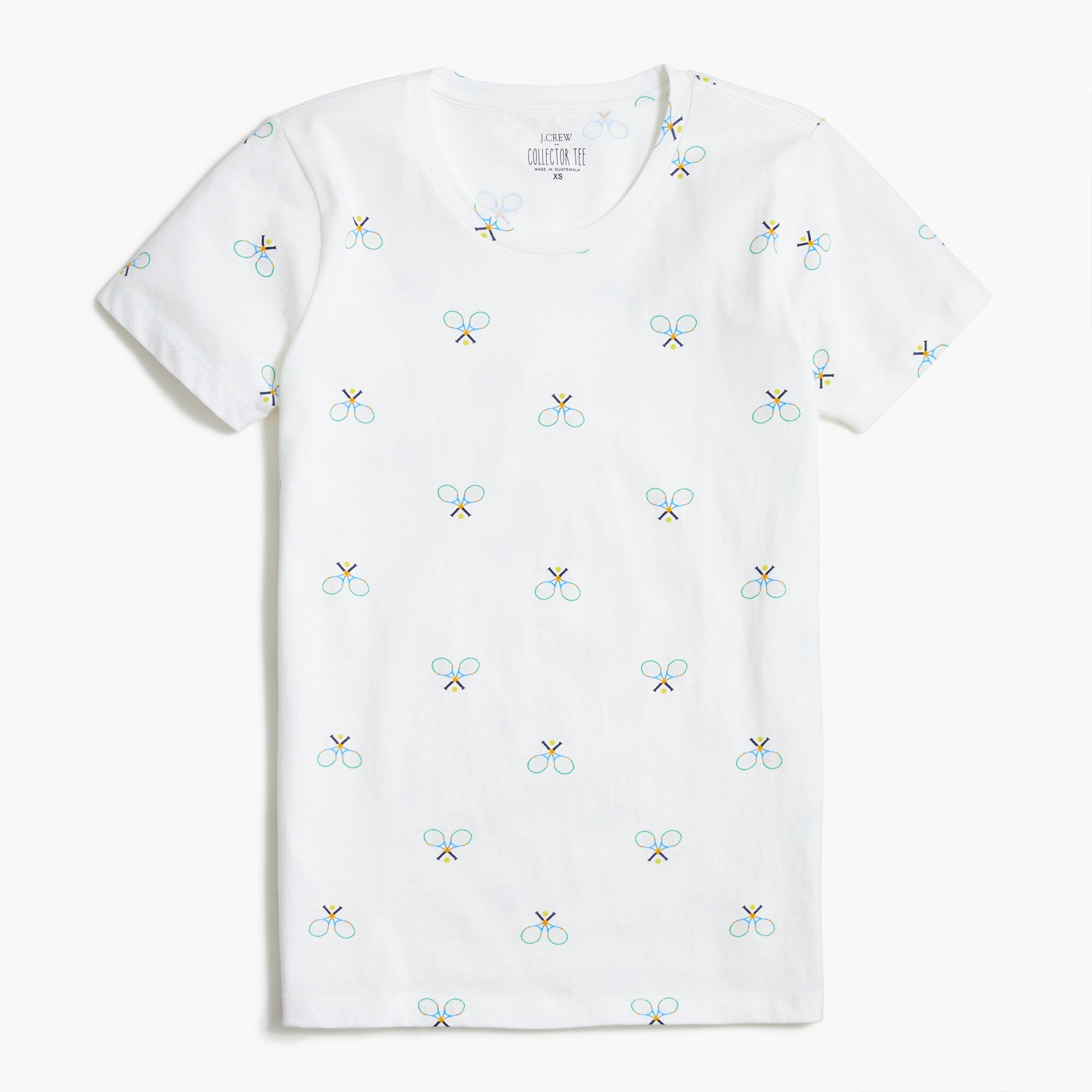 tennis print graphic tee for women