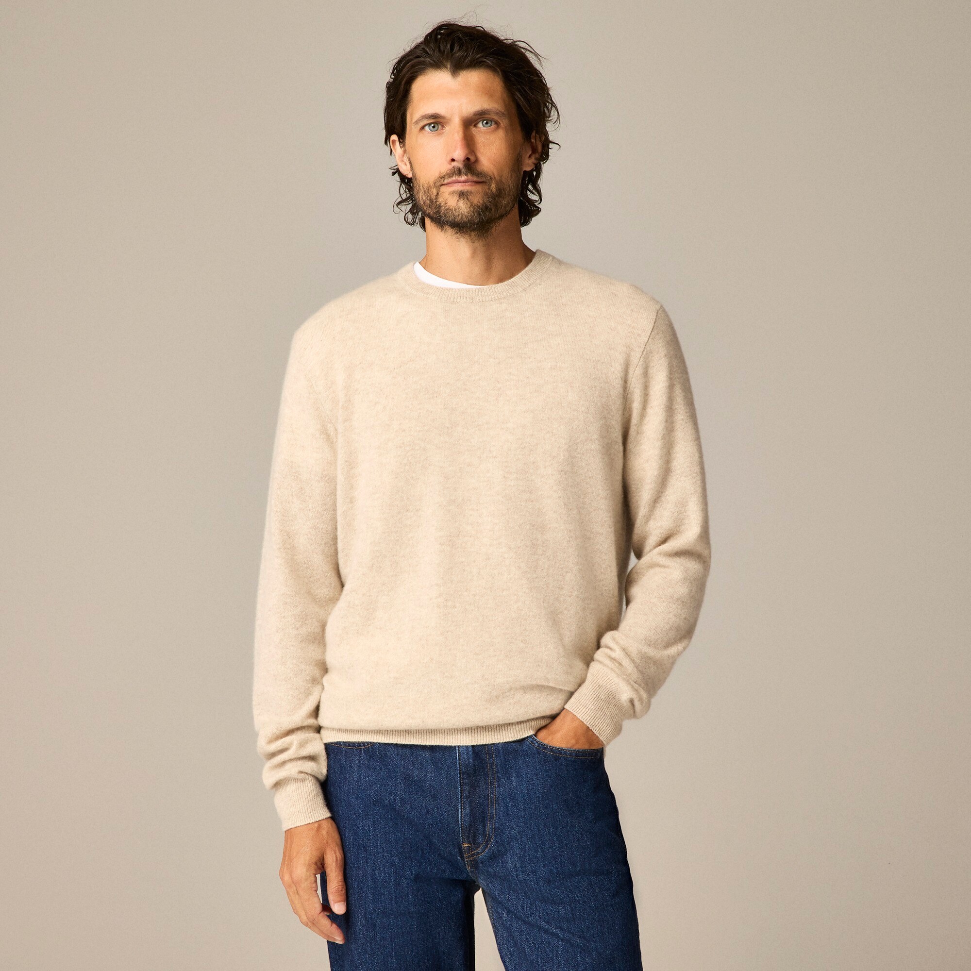 mens Tall cashmere crewneck sweater