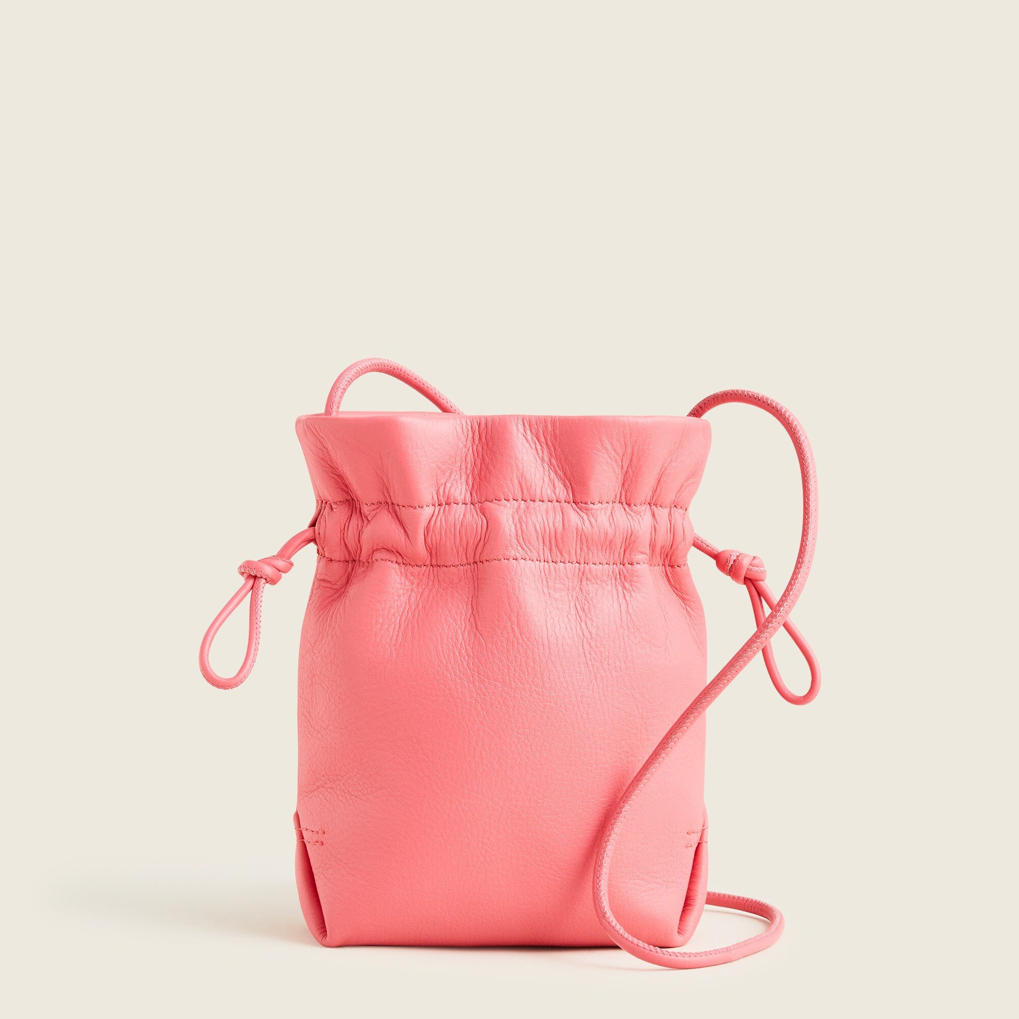 Lisbon drawstring bag in leather