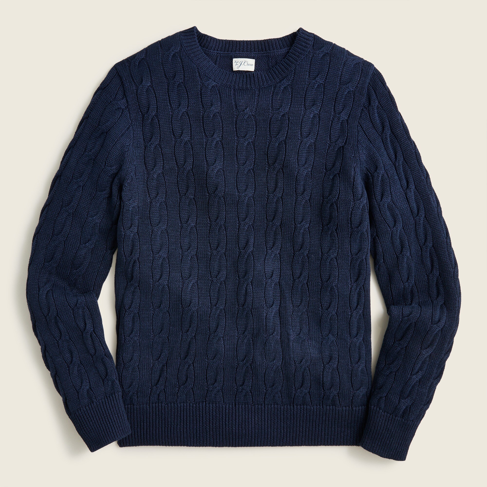 Plaited linen-cotton cable-knit sweater