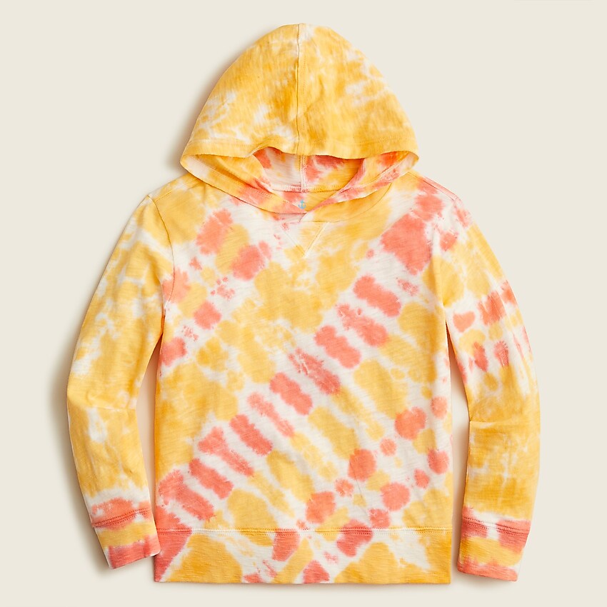 j.crew: boys' long-sleeve tie-dye hooded t-shirt for boys, right side, view zoomed