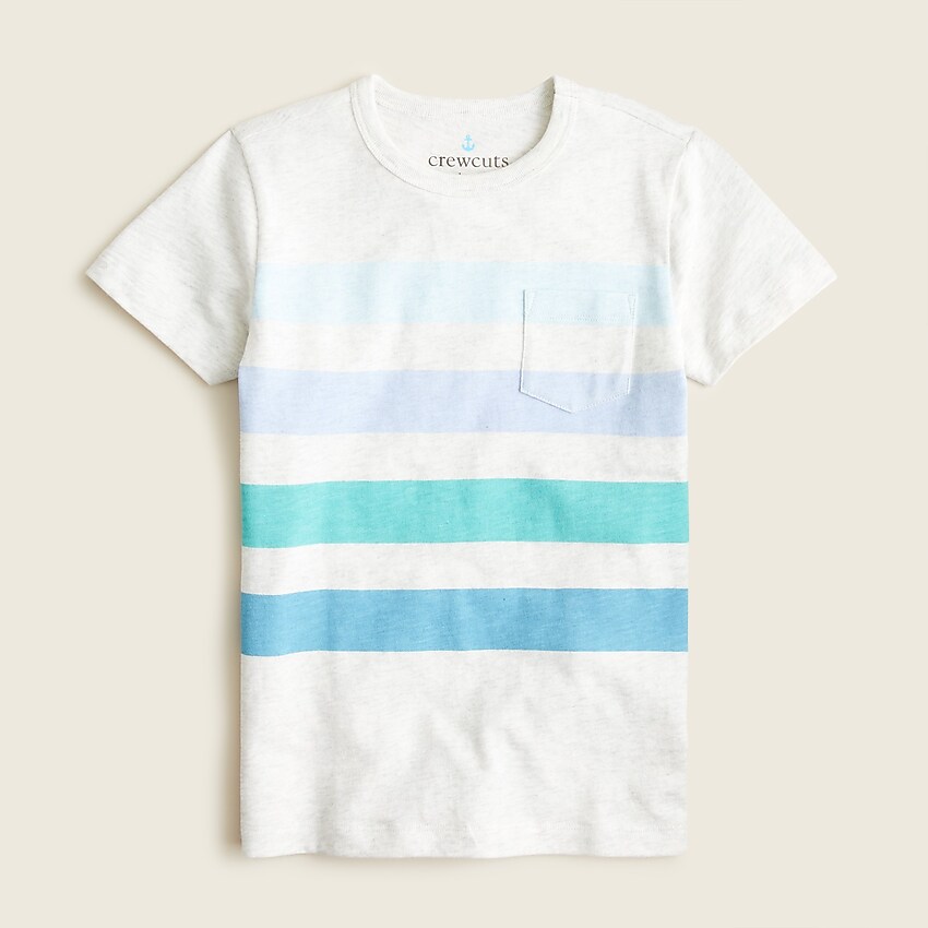 j.crew: boys' four-stripe t-shirt for boys, right side, view zoomed