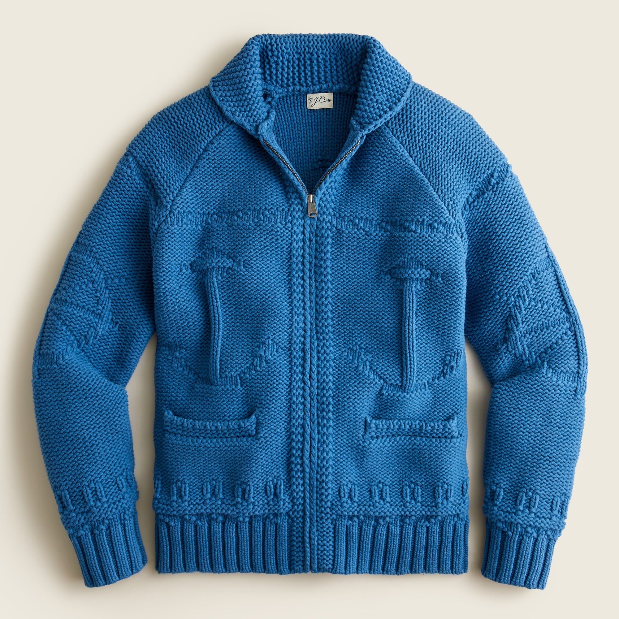 J.Crew: Heavyweight Cotton Nautical Full-zip Sweater For Men