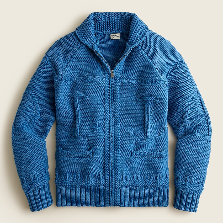 J.Crew: Heavyweight Cotton Nautical Full-zip Sweater For Men