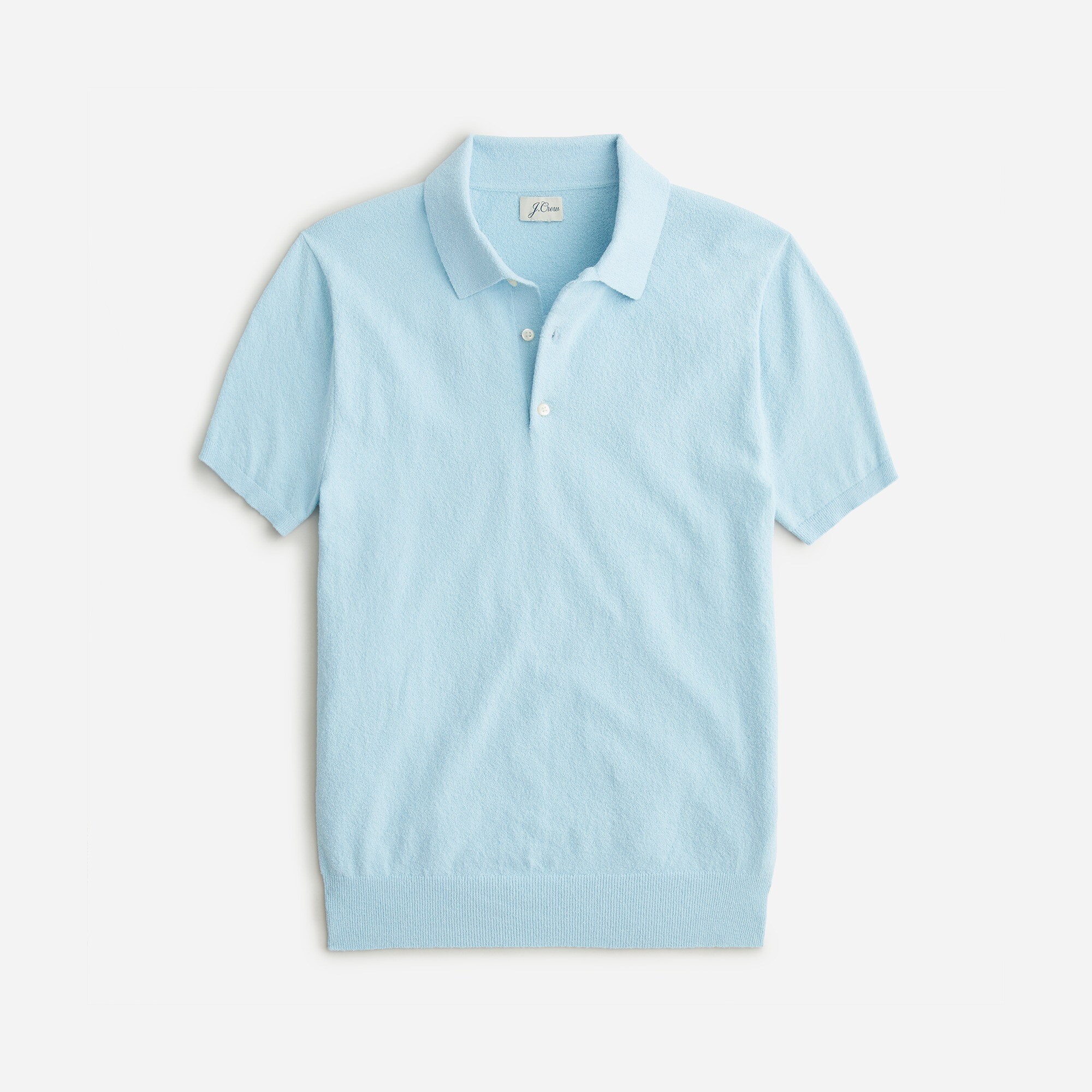 mens Organic cotton-blend boucl&eacute; short-sleeve sweater-polo