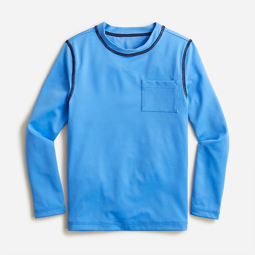 j.crew: boys' solid rash guard with upf 50+ for boys, right side, view zoomed