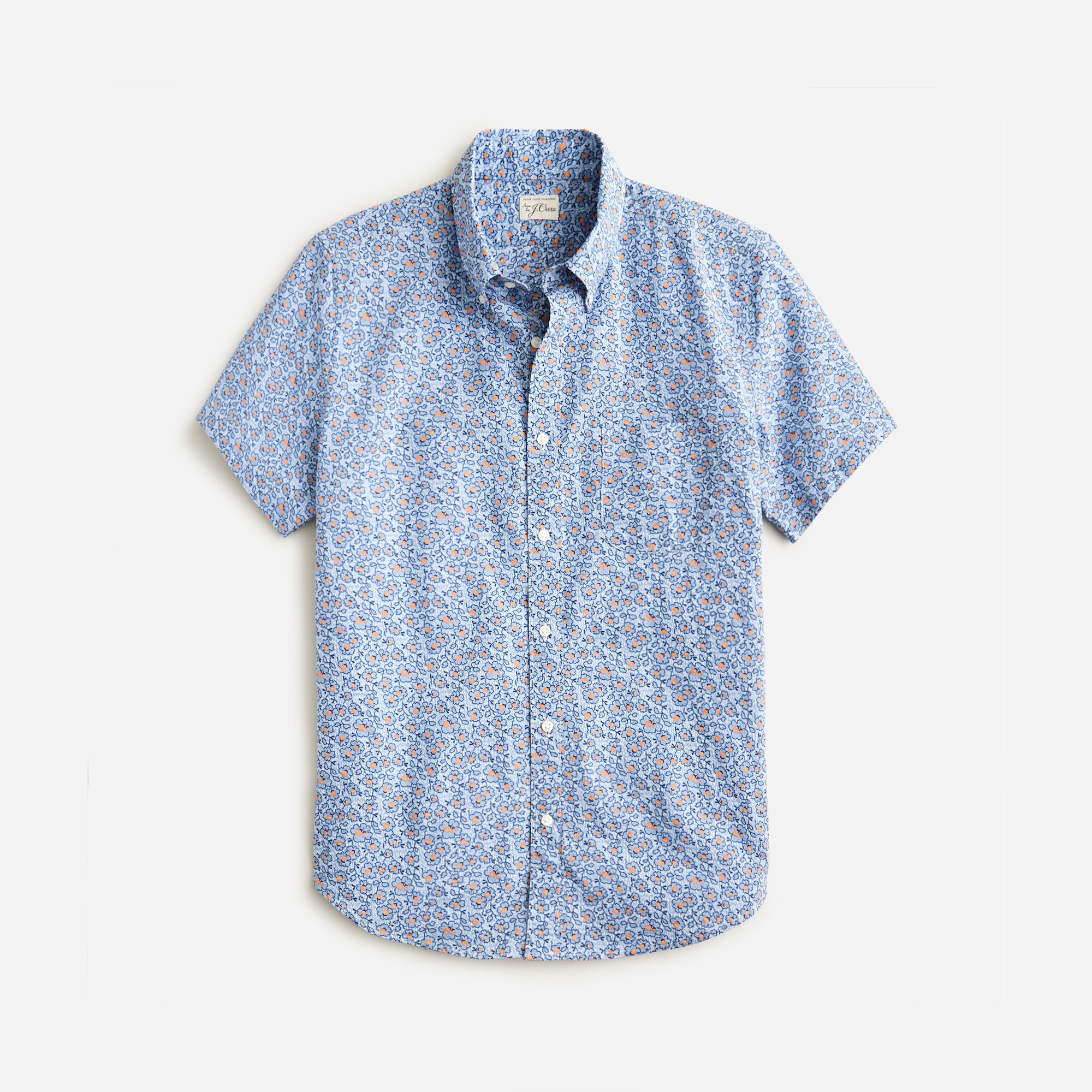 mens Short-sleeve seersucker shirt in print