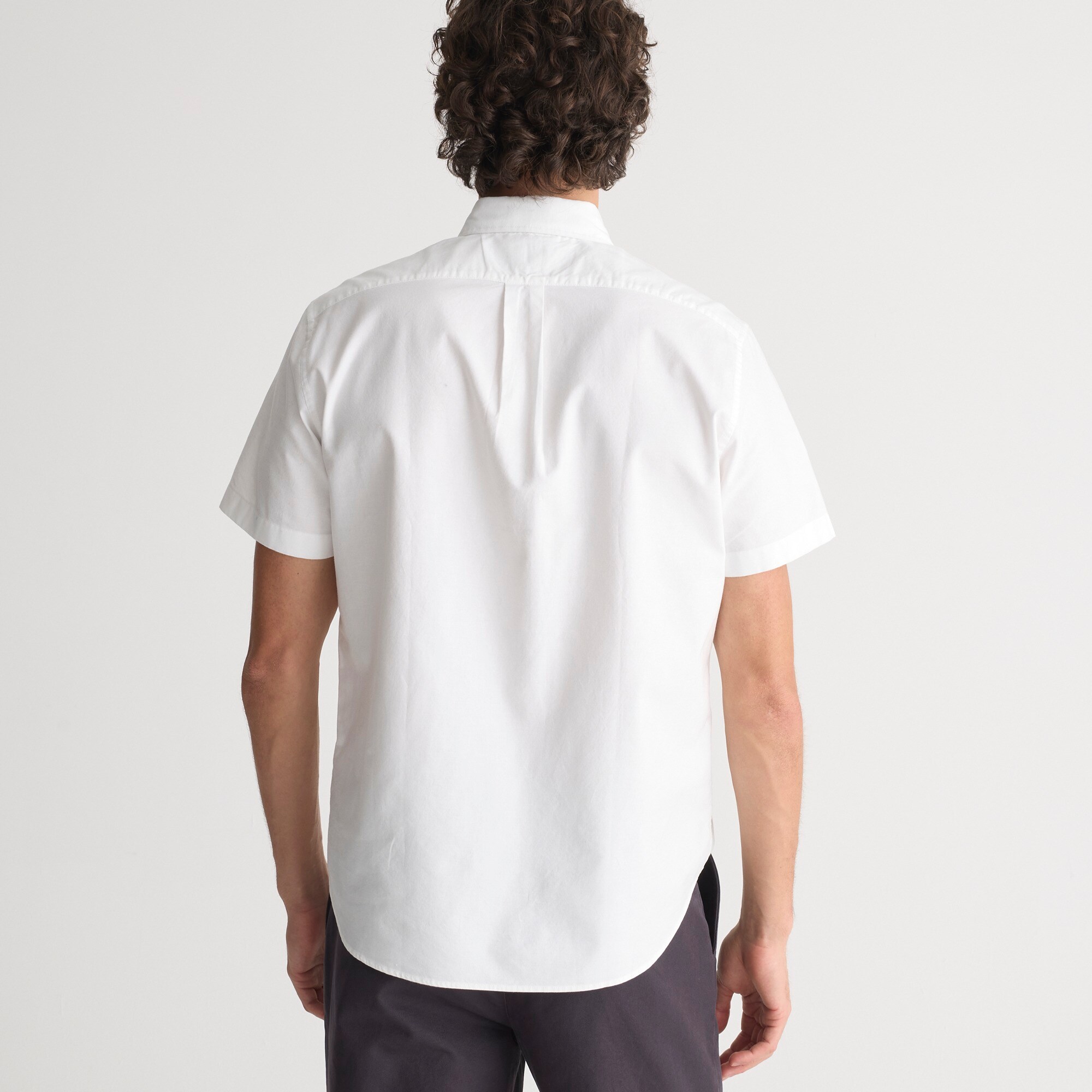 Slim short-sleeve Broken-in organic cotton oxford shirt