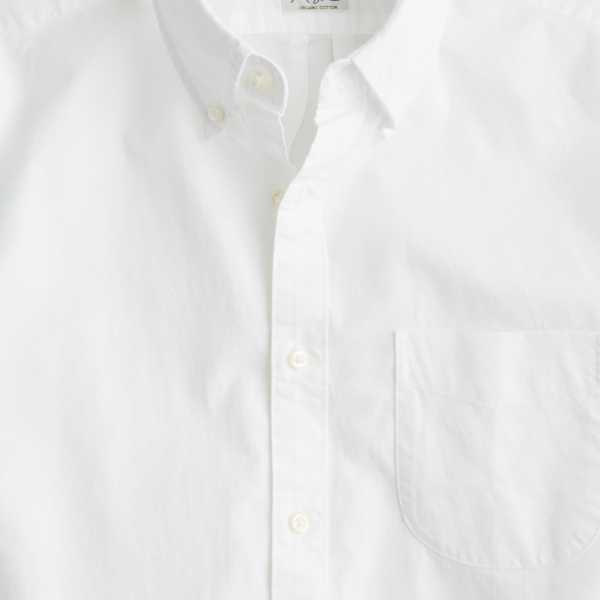 Slim short-sleeve Broken-in organic cotton oxford shirt