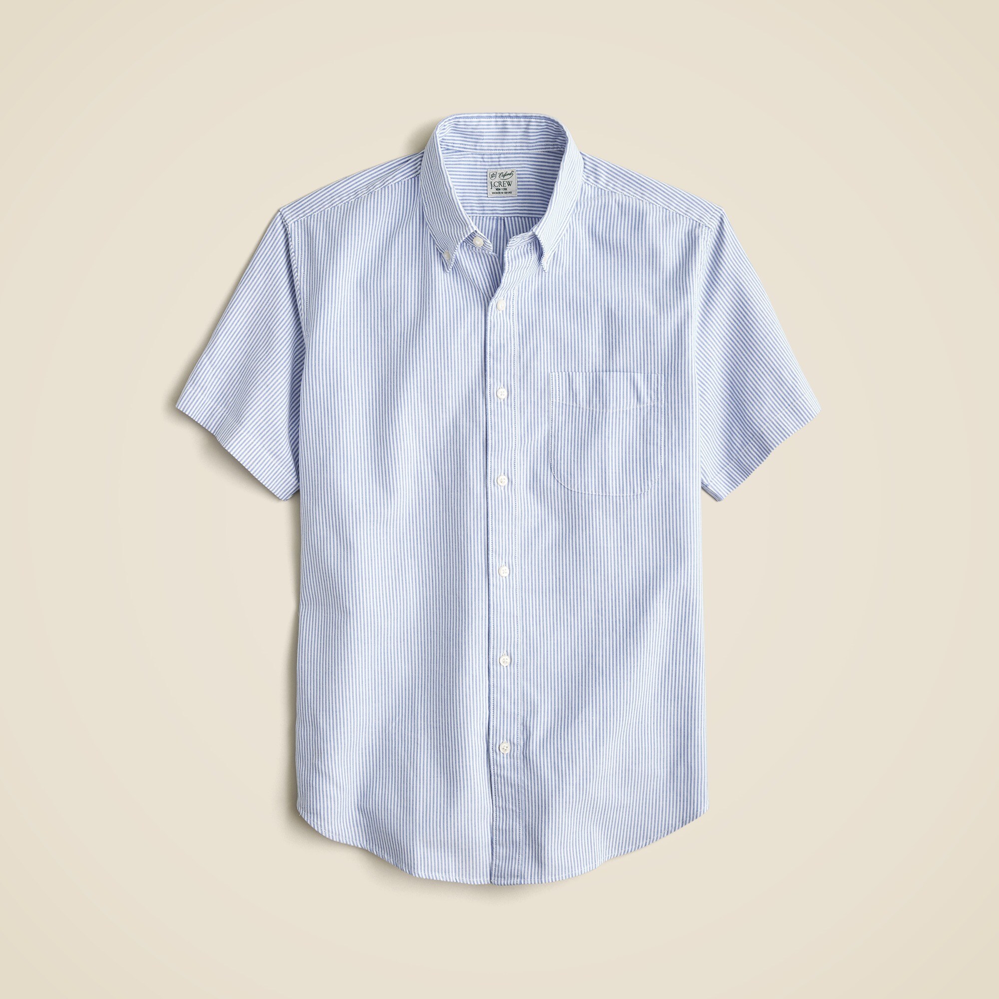 Short-sleeve Broken-in Organic Cotton Oxford Shirt For Men | J.Crew