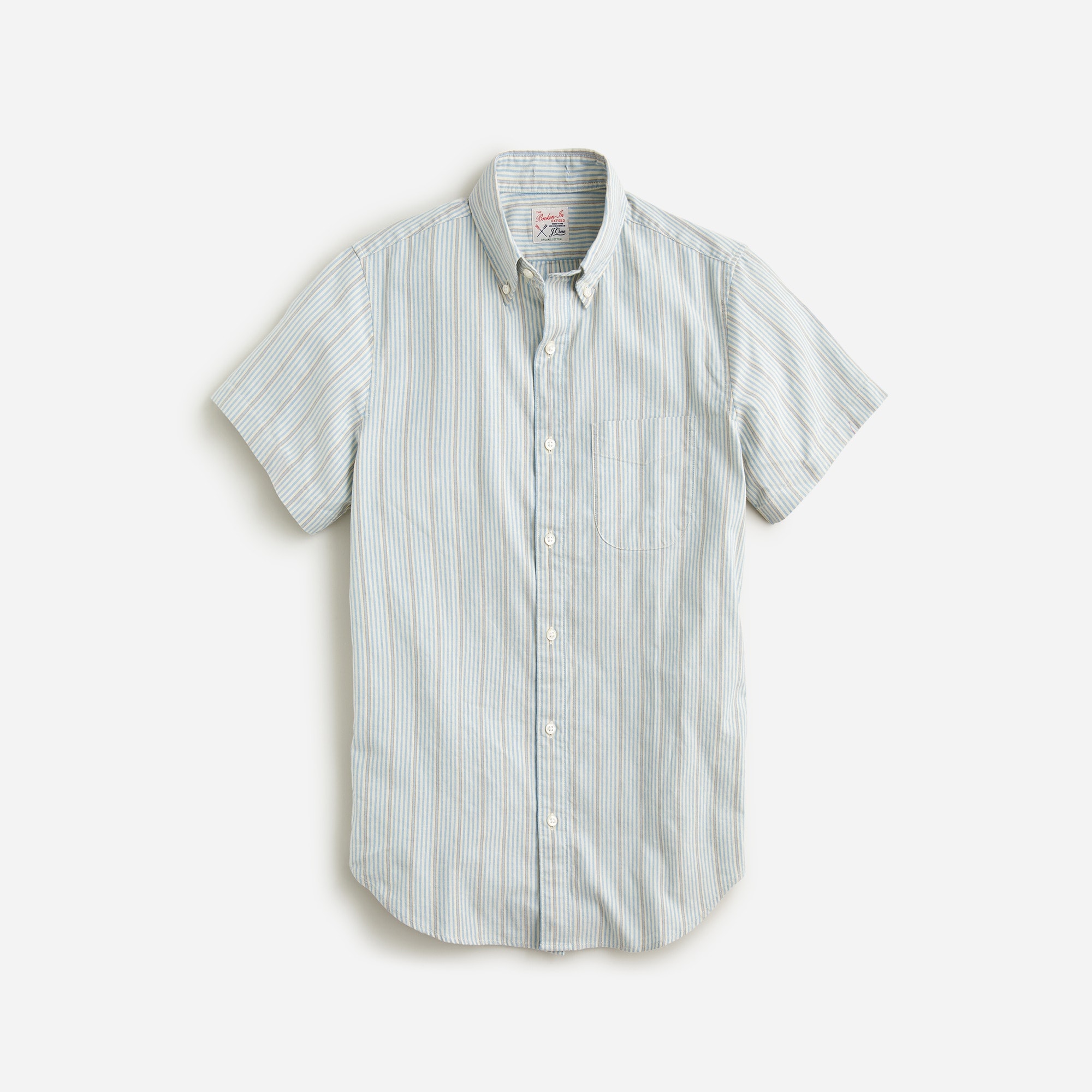 mens Slim short-sleeve Broken-in organic cotton oxford shirt