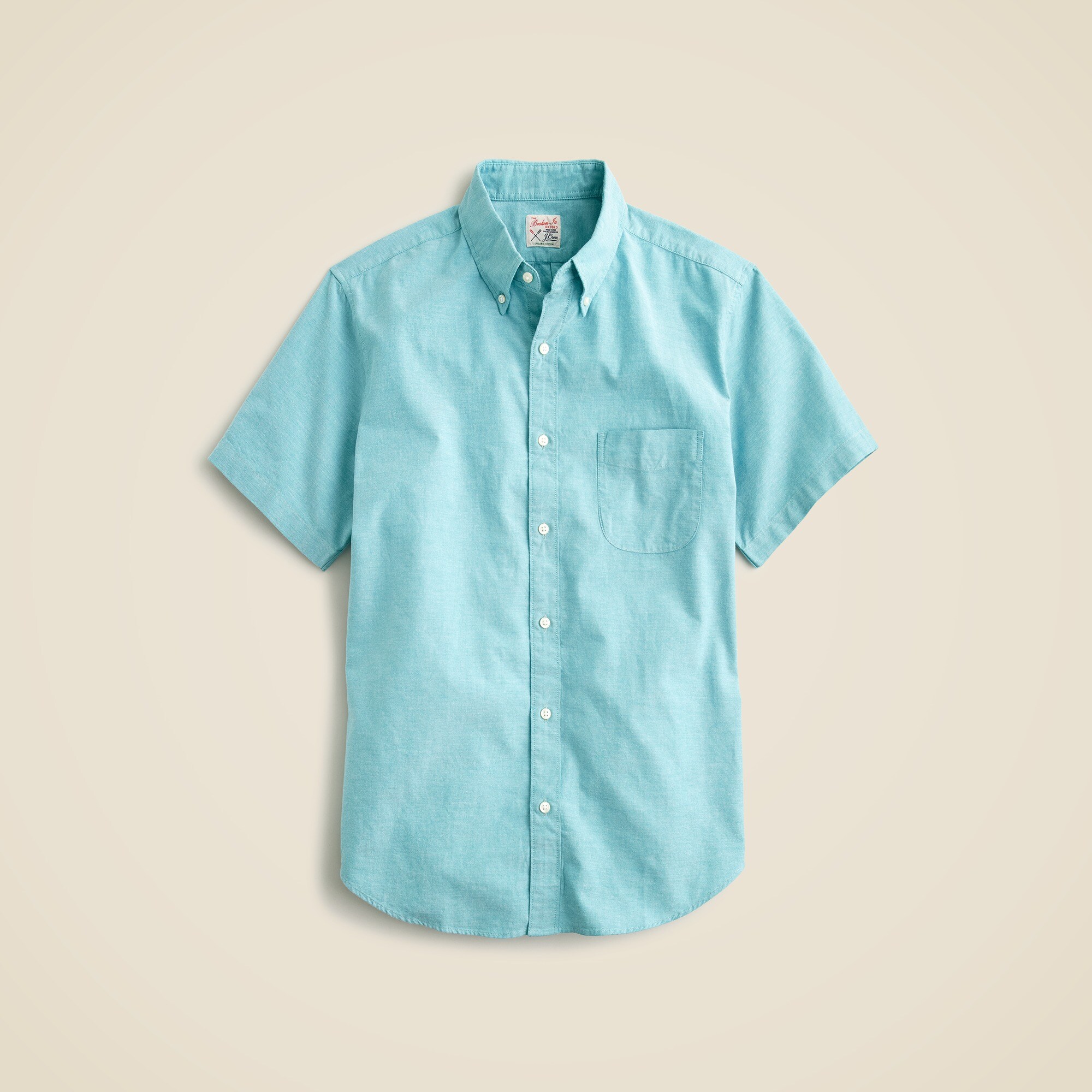 Short sleeve Broken in organic cotton oxford shirt