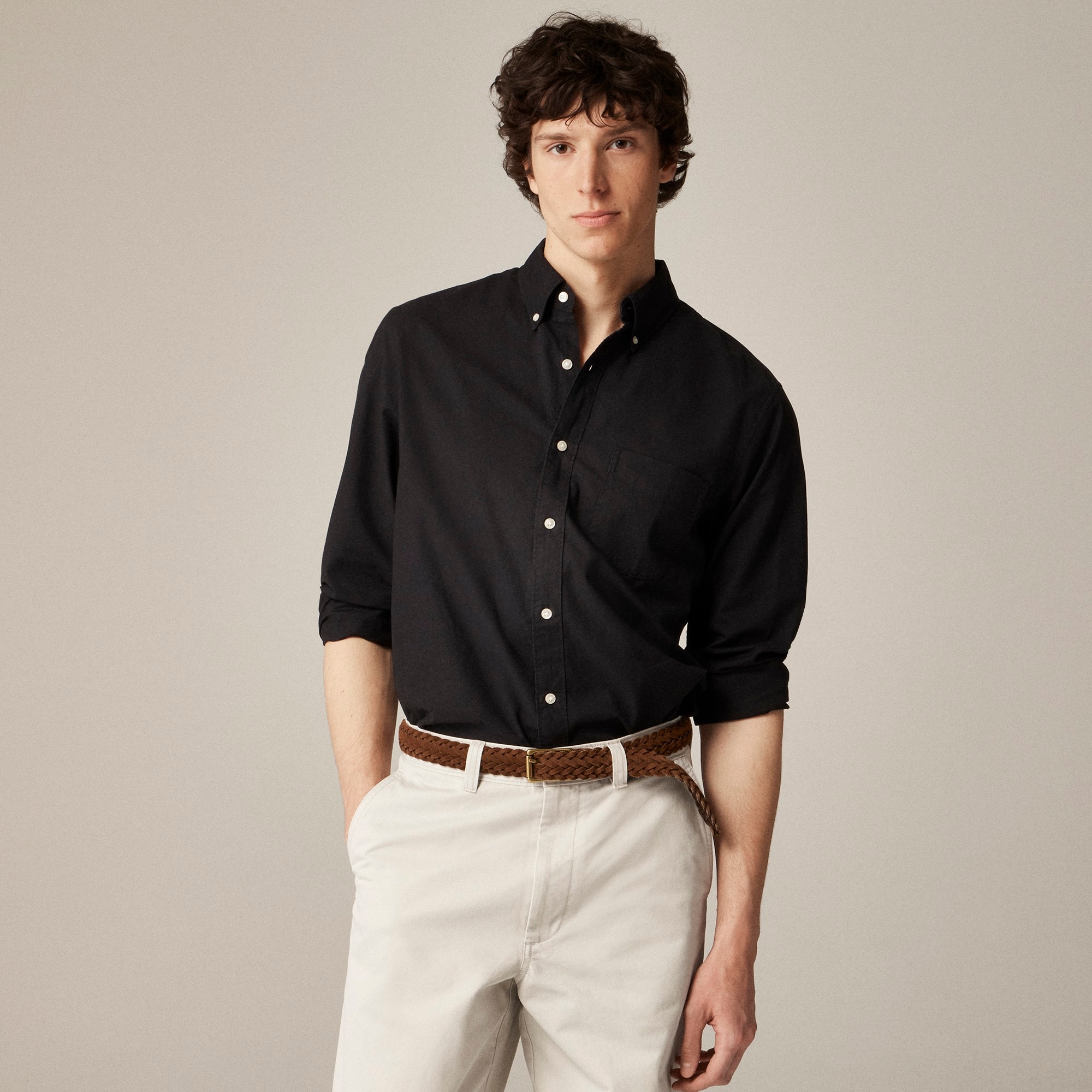 j.crew: broken-in garment-dyed organic cotton oxford shirt for men