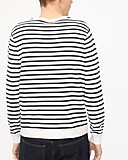 Long-sleeve striped cotton crewneck sweater