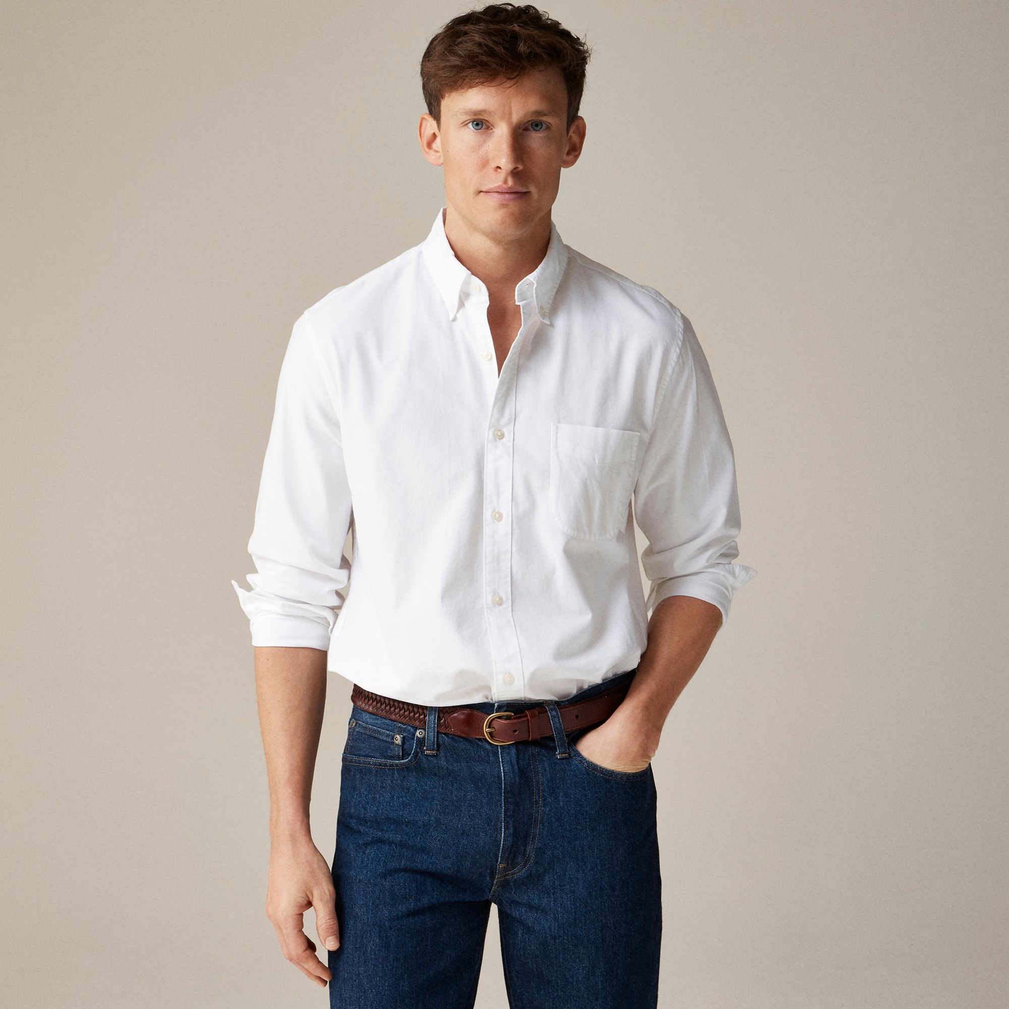 j.crew: broken-in organic cotton oxford shirt for men