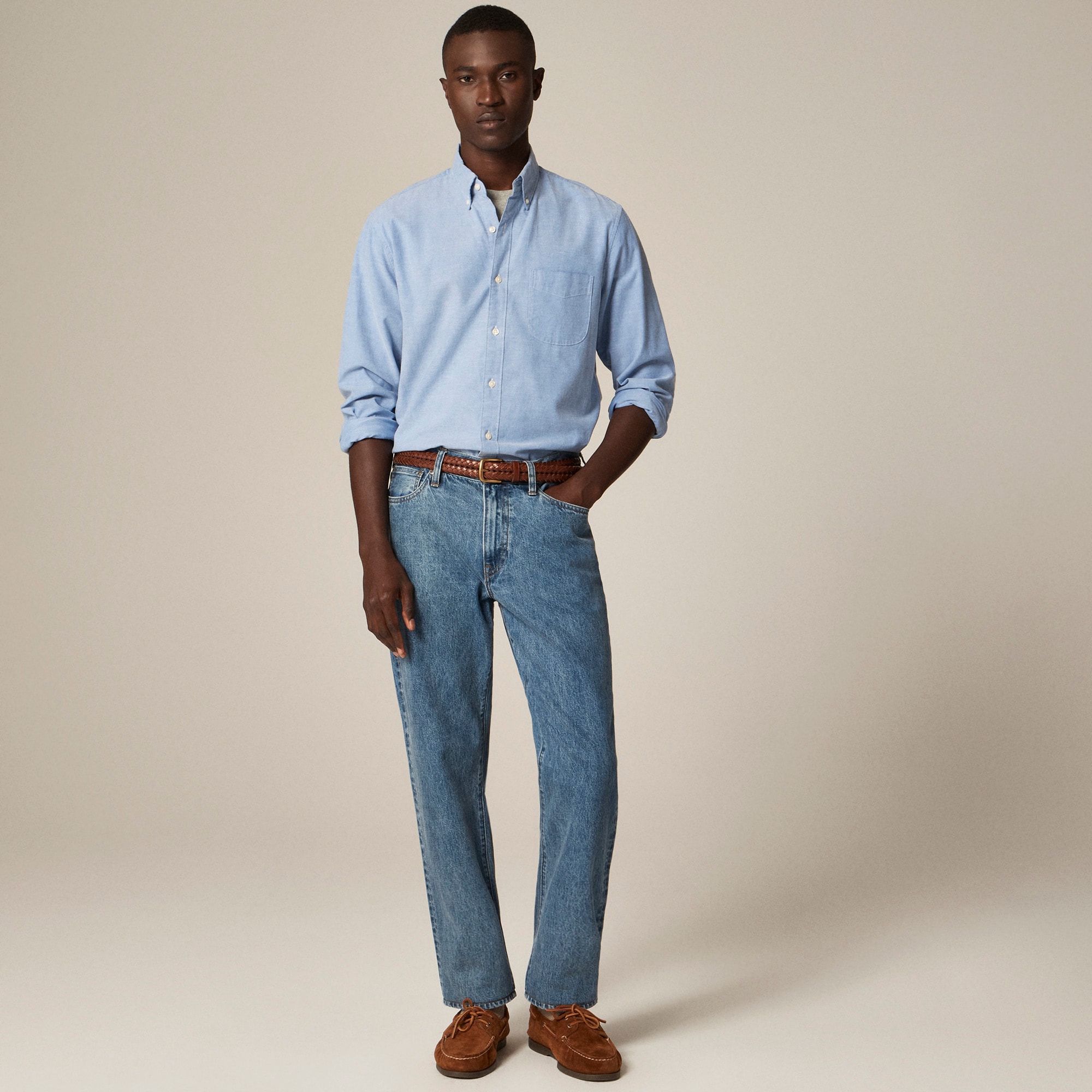 Broken-in organic cotton oxford shirt