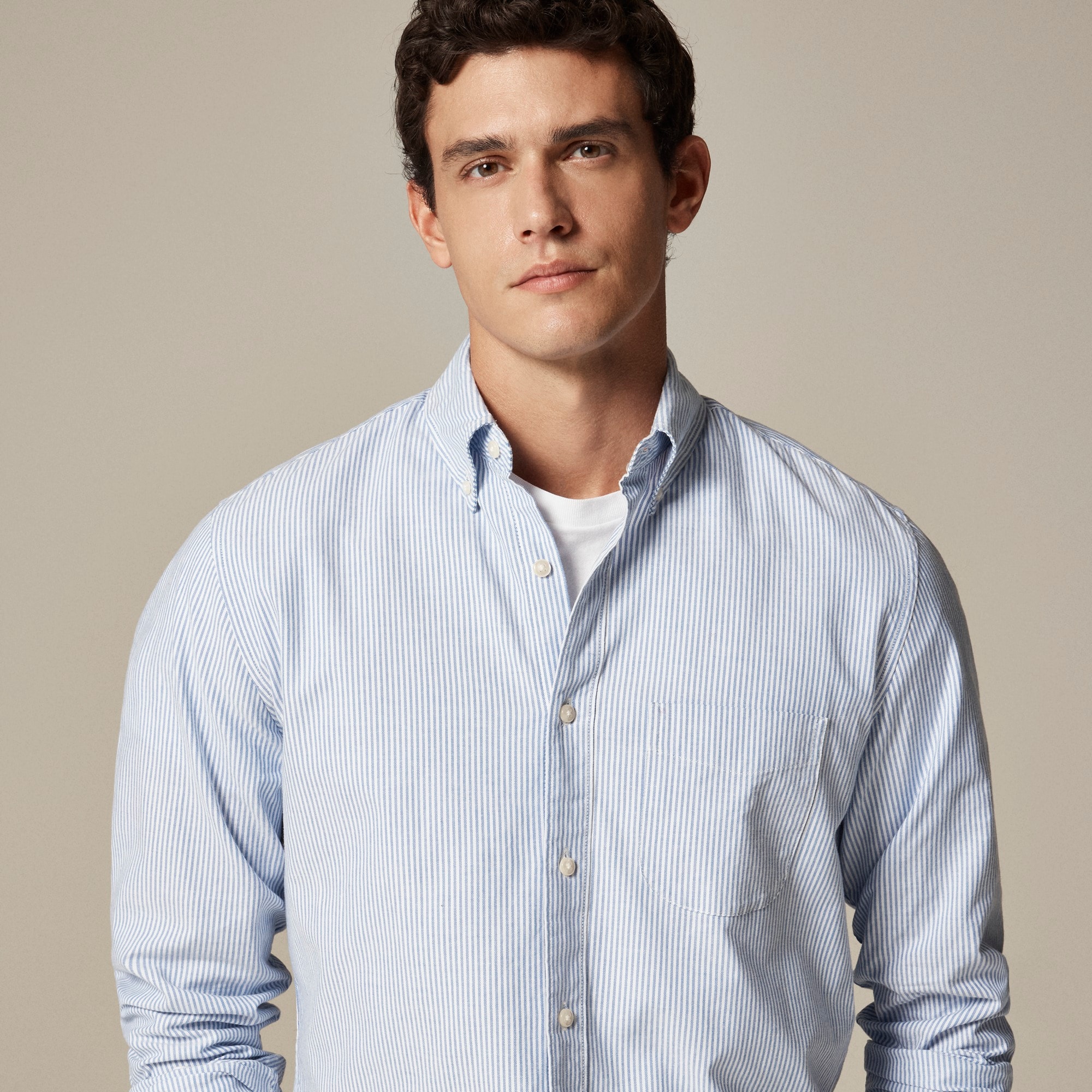 Slim Untucked Broken-in organic cotton oxford shirt