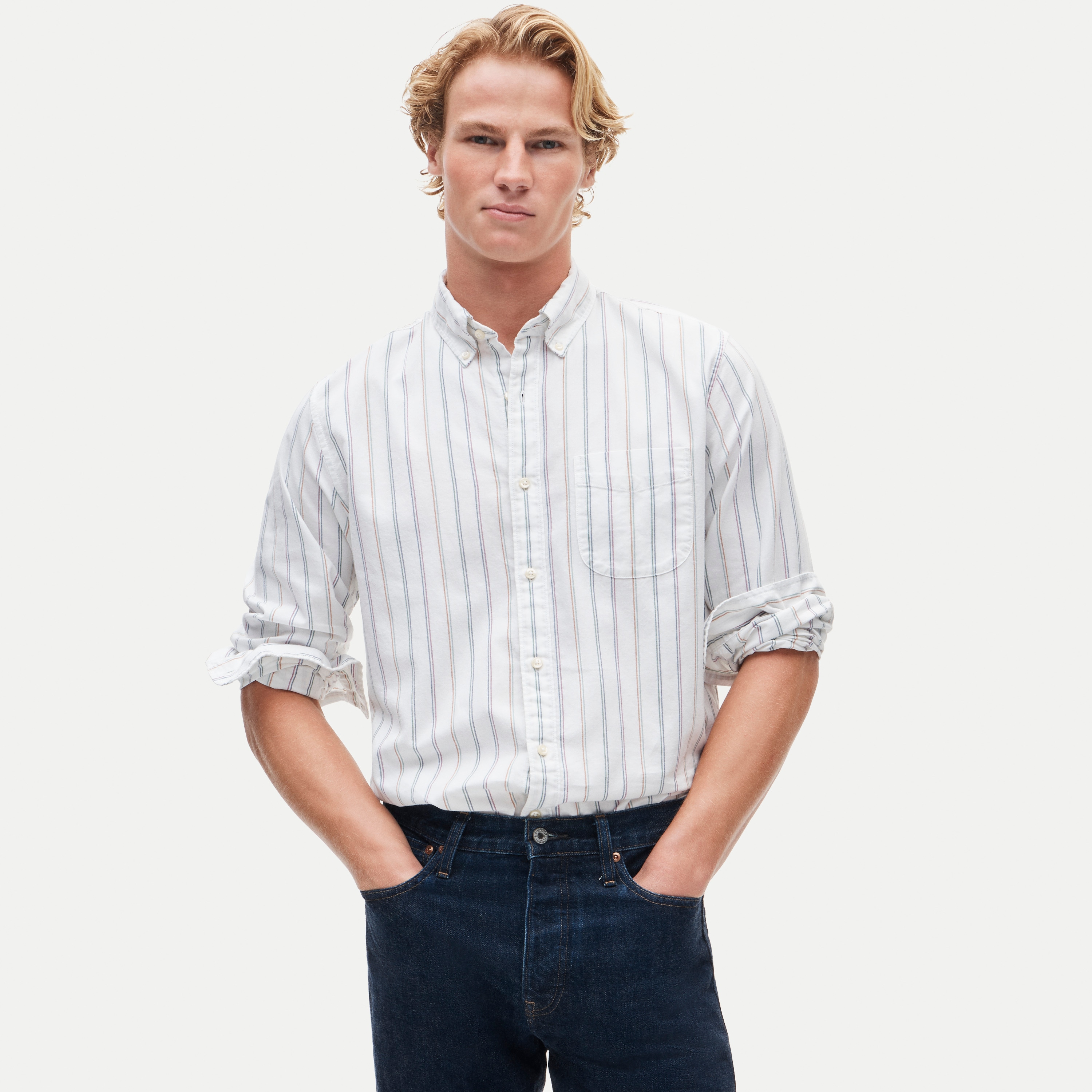 Broken-in organic cotton oxford shirt